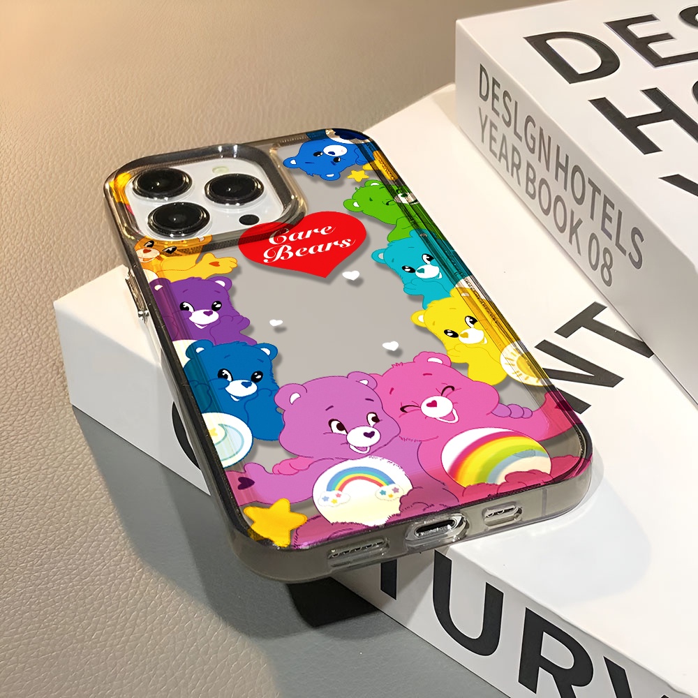 Ốp Điện Thoại Trong Suốt In Hình Gấu Cầu Vồng Hoạt Hình Cho iphone 14 pro max 11 13 12 7 8 Plus X XR XSMax