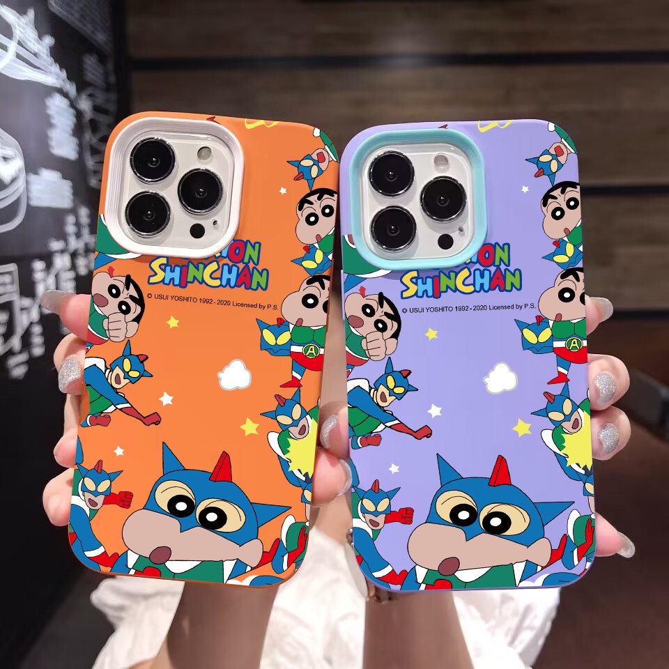 Ốp Điện Thoại silicon Dẻo Họa Tiết Hoạt Hình Cậu Bé Bút Chì 3 Trong 1 Cho iPhone 14Promax 13 12 11 7Plus X XR