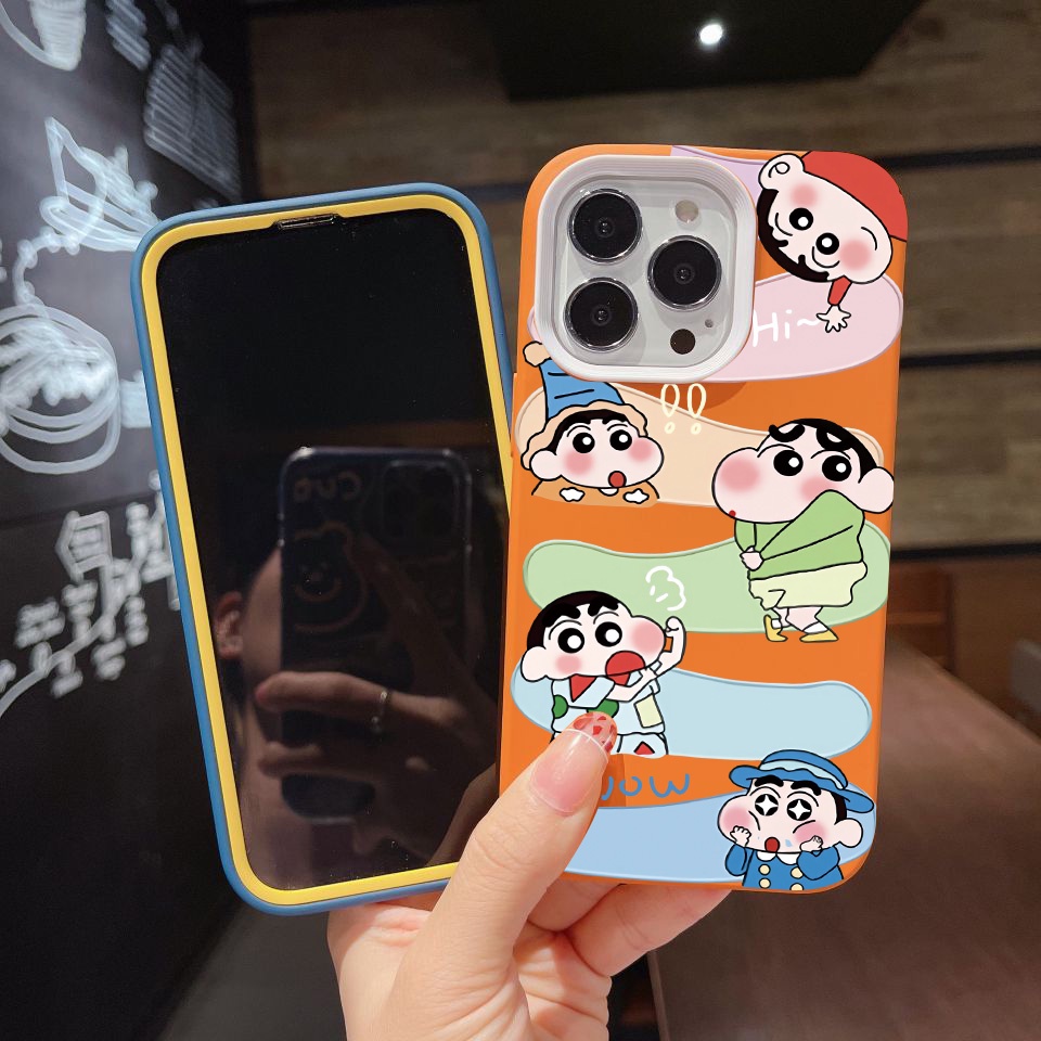 Ốp Điện Thoại silicon Dẻo Hình Cậu Bé Bút Chì Shin / Đám Mây 3 Trong 1 Cho iPhone 14Promax 13 12 11 7Plus X XR