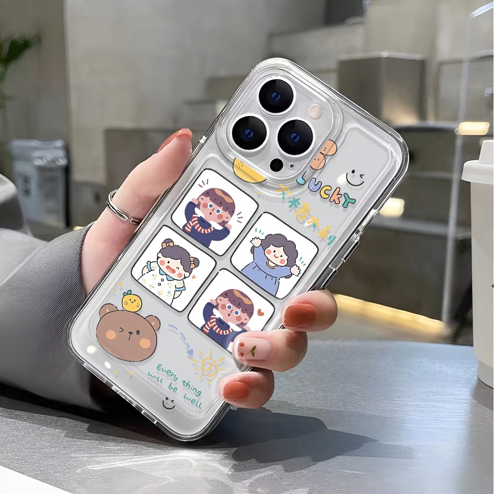 Ốp Điện Thoại Trong Suốt In Hình Bé Trai Bé Gái Cho iphone 14 pro max 11 13 12 7 8 Plus X XR XSMax