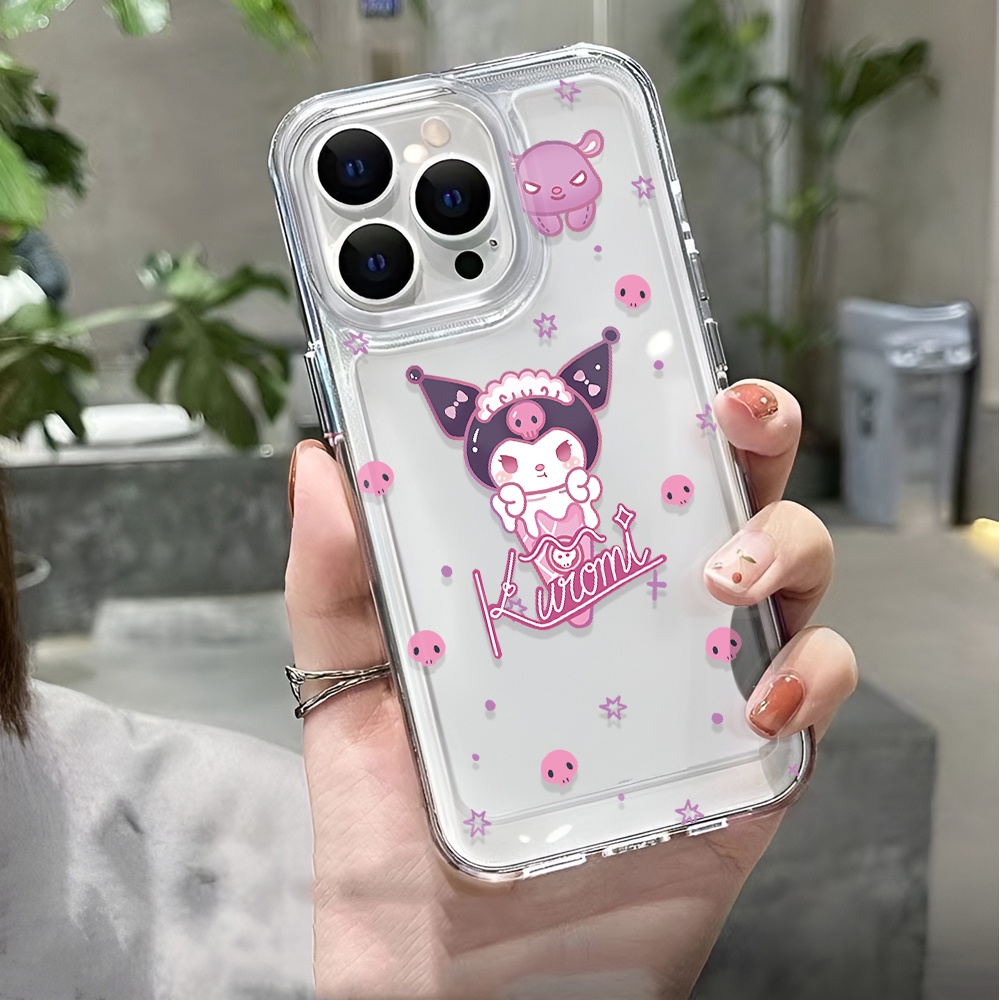 Ốp Điện Thoại Trong Suốt In Hình Kuromi Cho iphone 14 pro max 11 13 12 7 8 Plus X XR XSMax