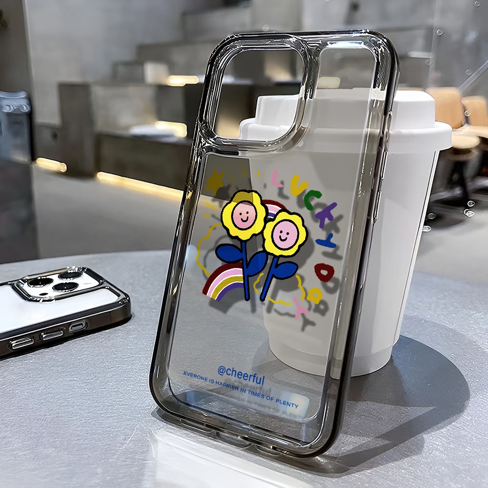 Ốp Điện Thoại Trong Suốt In Hình Hoa Cầu Vồng Cho iphone 14 pro max 11 13 12 7 8 Plus X XR XSMax