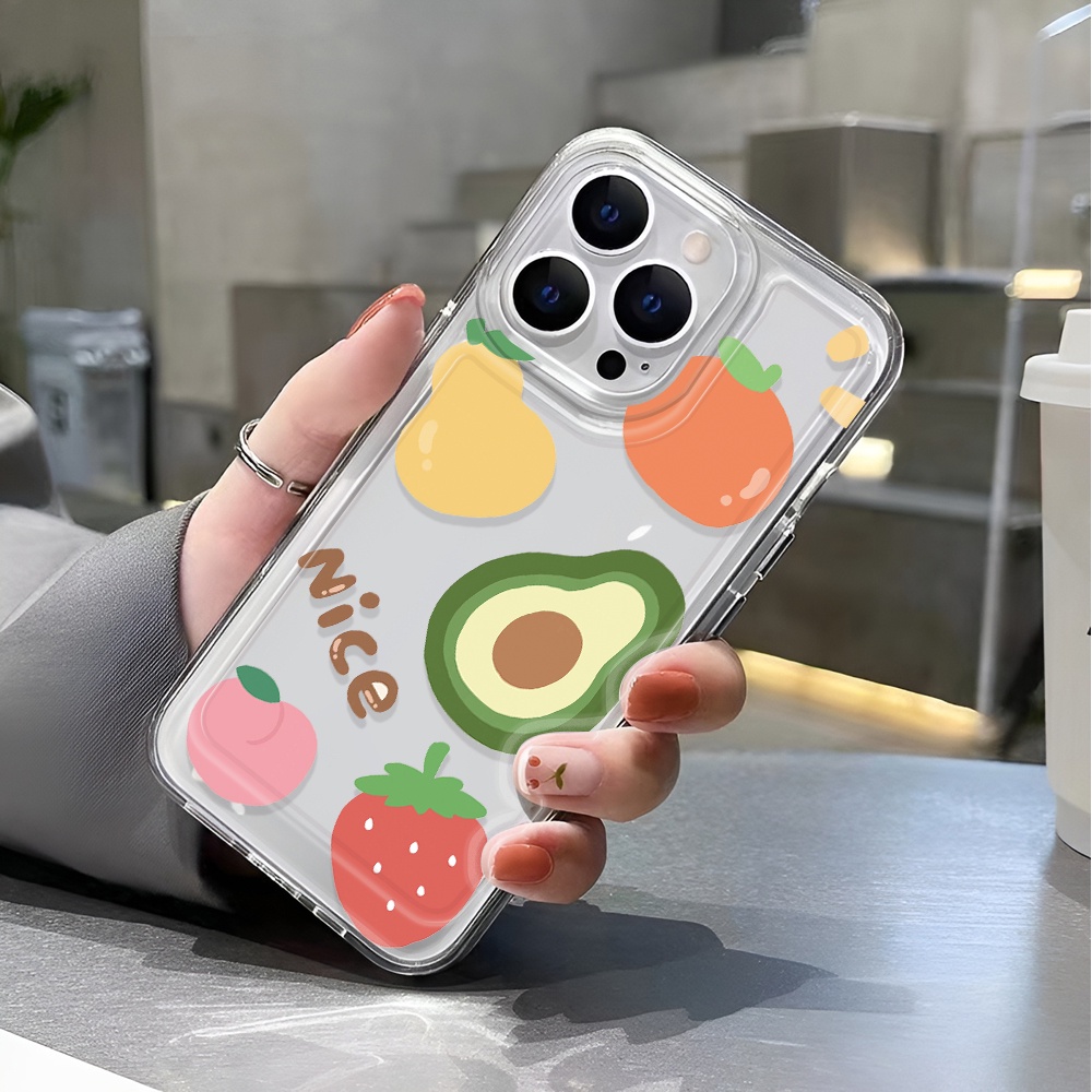 Ốp Điện Thoại Trong Suốt Họa Tiết Trái Cây Hoạt Hình Cho iphone 14 pro max 11 13 12 7 8 Plus X XR XSMax
