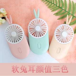 Quạt sạc usb mini cầm tay hình chuột mickey hoạt hình siêu mỏng có đèn led