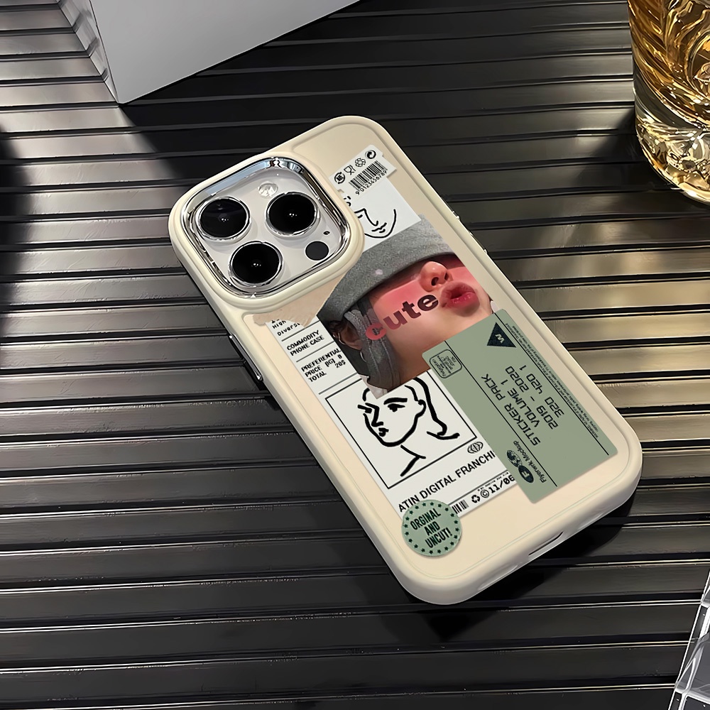 Ốp Điện Thoại Silicone Khung Kim Loại Họa Tiết Hoạt Hình Cho iphone 14ProMax 11 13 12 7Plus 8 X XS Max