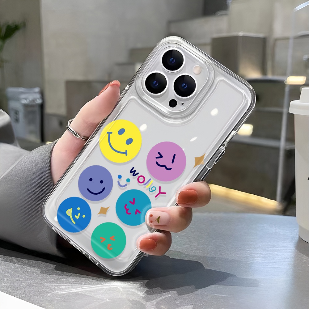 Ốp Điện Thoại Trong Suốt Chống Sốc In Hình Mặt Cười Cho iphone 14 pro max 11 13 12 7 8 Plus X XR XSMax