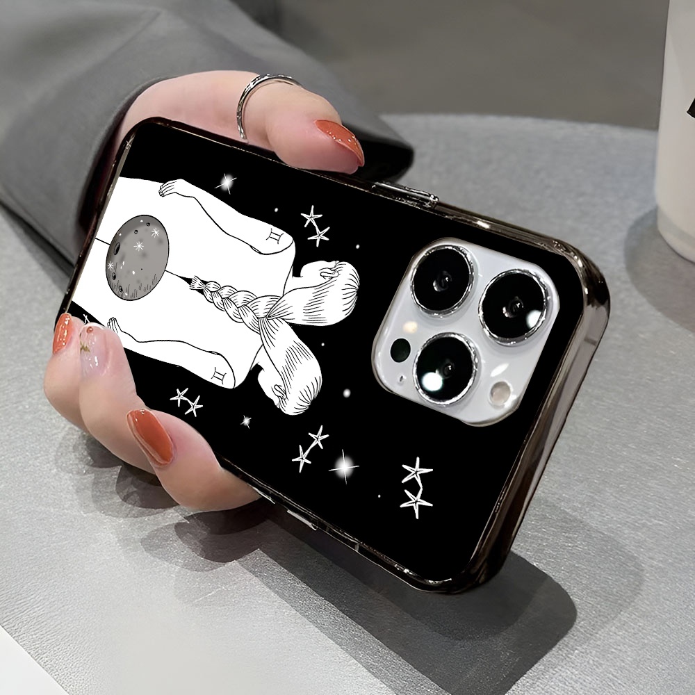 Ốp Điện Thoại Trong Suốt Chống Sốc In Hình Cô Gái Không Gian Cho iphone 14 pro max 11 13 12 7 8 Plus X XR XSMax