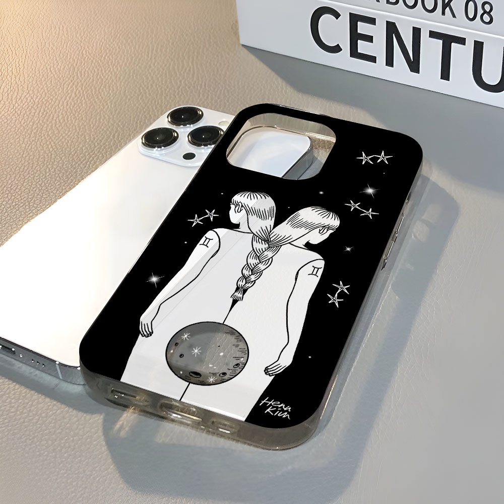 Ốp Điện Thoại Trong Suốt Chống Sốc In Hình Cô Gái Không Gian Cho iphone 14 pro max 11 13 12 7 8 Plus X XR XSMax