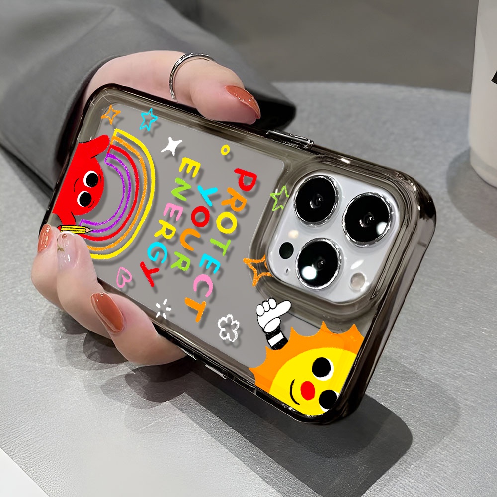 Ốp Điện Thoại Trong Suốt Chống Sốc Họa Tiết Cầu Vồng Cho iphone 14 pro max 11 13 12 7 8 Plus X XR XSMax
