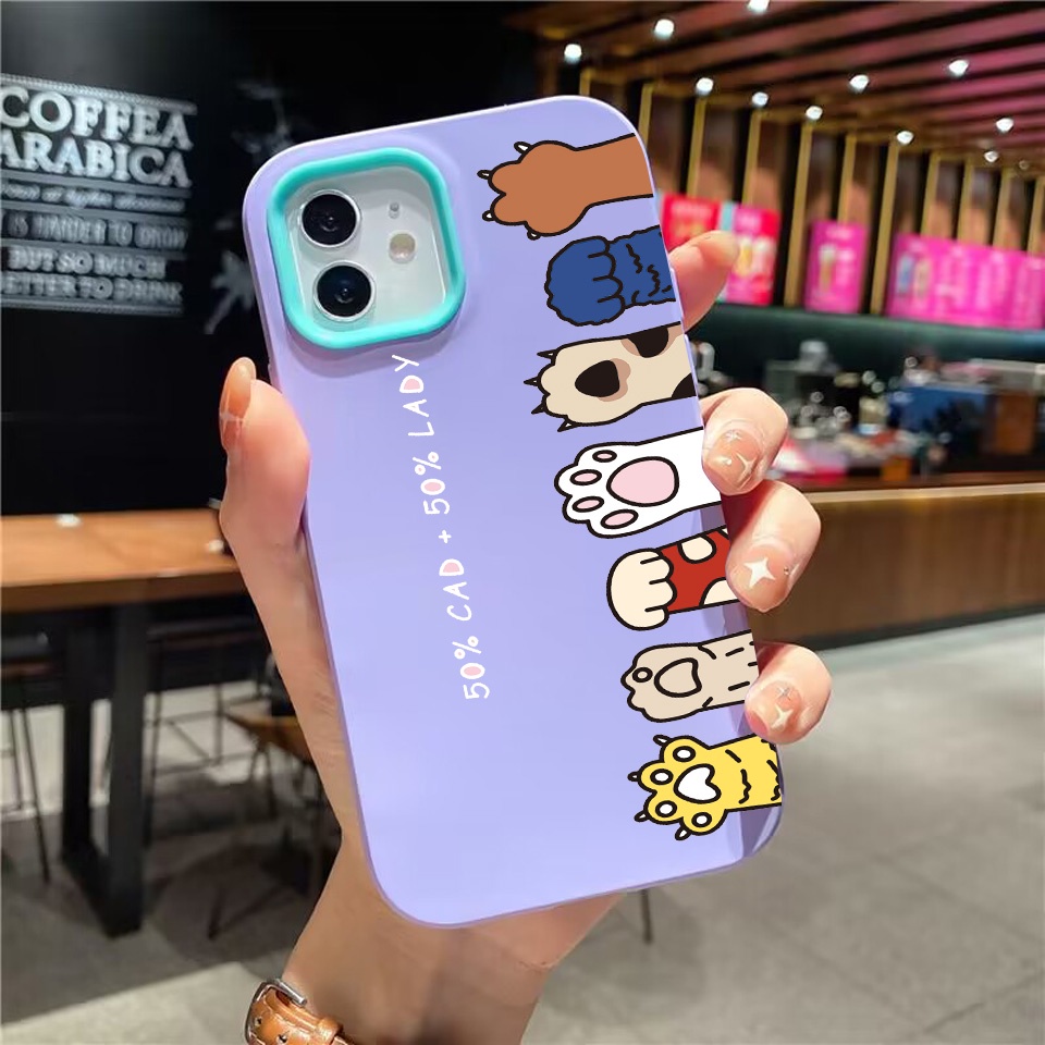 Ốp Điện Thoại silicon Dẻo Họa Tiết Móng Vuốt Mèo 3 Trong 1 Cho iPhone 14Promax 13 12 11 7Plus X XR