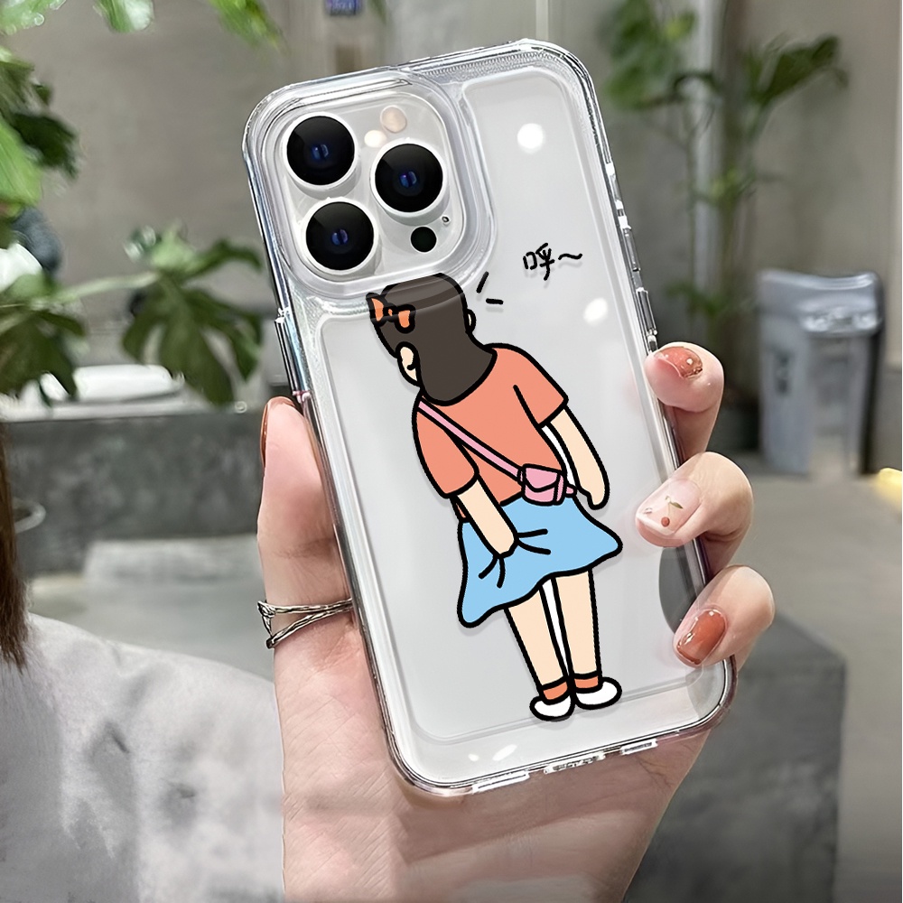 Ốp Điện Thoại Trong Suốt Chống Sốc In Hình Cô Gái Không Gian Cho iphone 14 pro max 11 13 12 7 8 Plus X XR XSMax