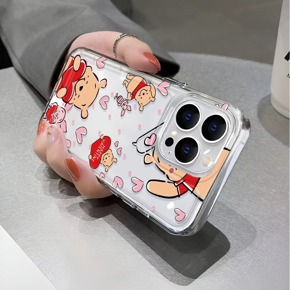 Ốp Điện Thoại Trong Suốt In Hình Gấu Winnie Đáng Yêu Cho iphone 14 pro max 11 13 12 7 8 Plus X XR XSMax