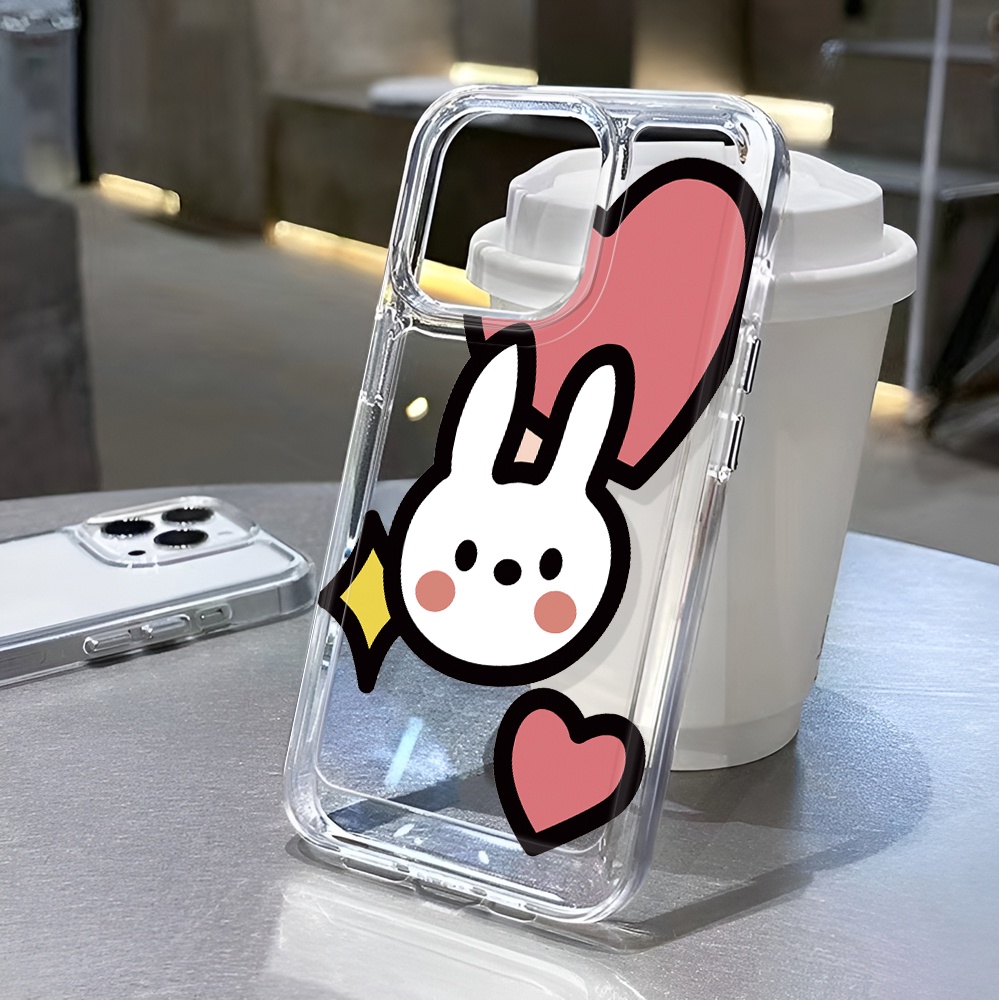Ốp Điện Thoại Trong Suốt Chống Sốc In Hình Thỏ Hoạt Họa Cho iphone 14 pro max 11 13 12 7 8 Plus X XR XSMax