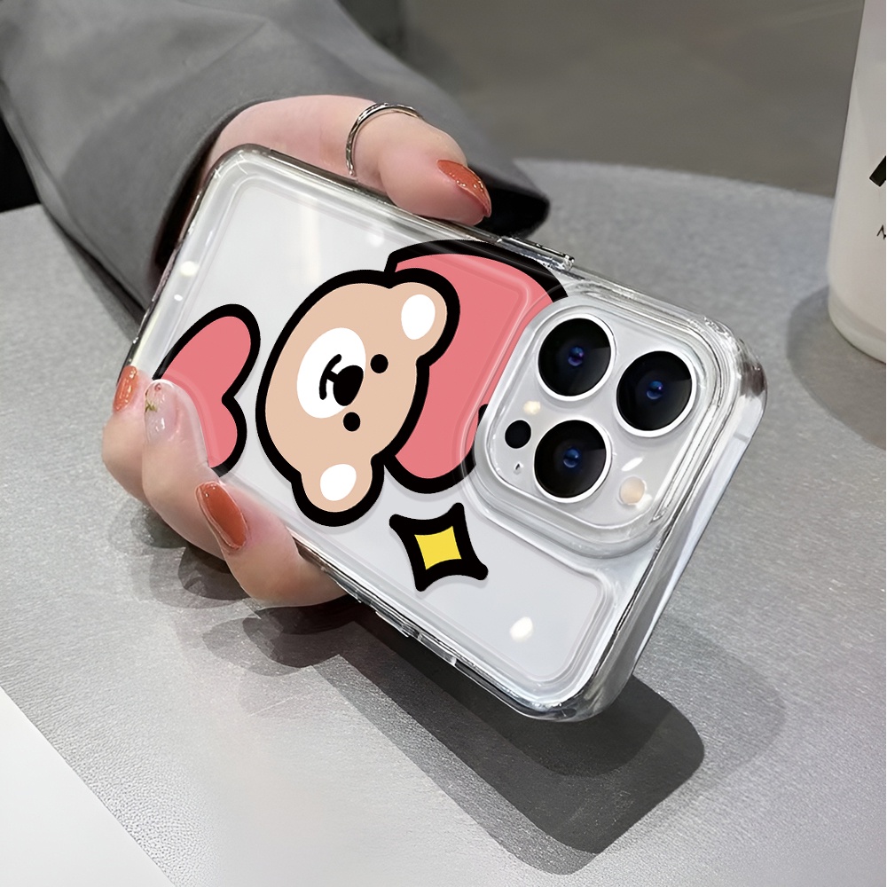 Ốp Điện Thoại Trong Suốt Chống Sốc In Hình Gấu Hoạt Hình Cho iphone 14 pro max 11 13 12 7 8 Plus X XR XSMax