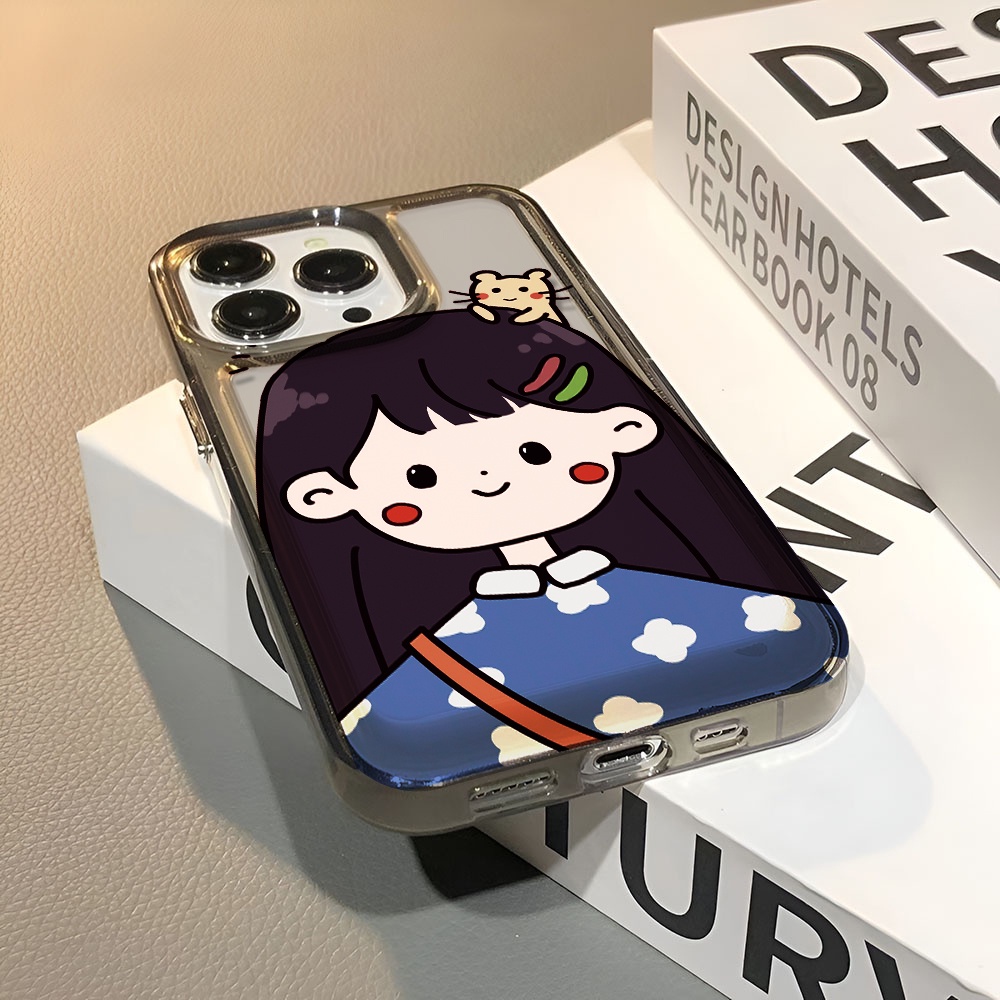Ốp Điện Thoại Trong Suốt In Hoạt Hình Cô Gái Cho iphone 14 pro max 11 13 12 7 8 Plus X XR XSMax