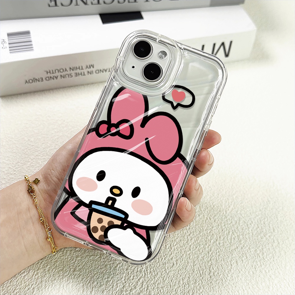 Ốp Điện Thoại Trong Suốt Chống Sốc Họa Tiết Trà Sữa Cho iphone 14 pro max 11 13 12 8 7 Plus XSMax X XR