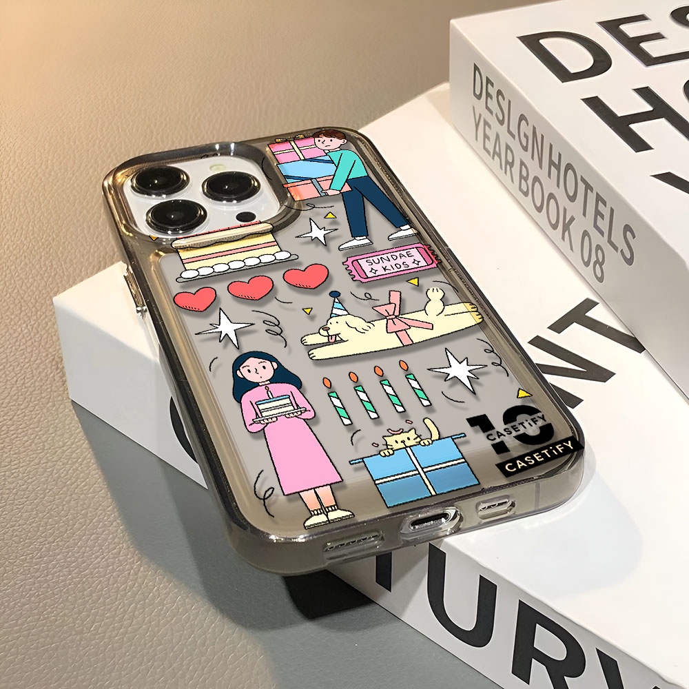 Ốp Điện Thoại Trong Suốt Chống Sốc In Chữ Happy birthday Cho iphone 14 pro max 11 13 12 7 8 Plus X XR XSMax