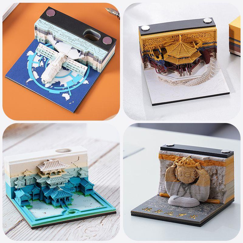 Lịch Giấy Ghi Chú Hình Trái Đất 3d Phong Cách Trung Hoa retro