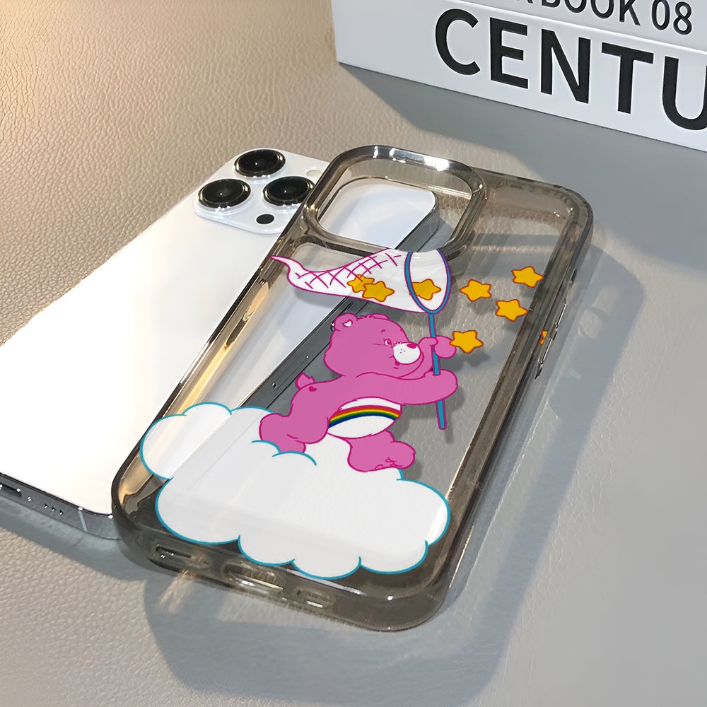 Ốp Điện Thoại Trong Suốt Chống Sốc In Hình Gấu Cầu Vồng Cho iphone 14 pro max 11 13 12 7 8 Plus X XR XSMax
