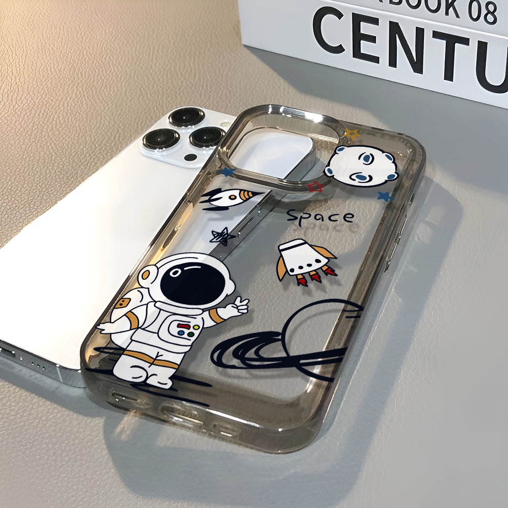 Ốp Điện Thoại Trong Suốt Chống Sốc In Hình Phi Hành Gia Vũ Trụ Cho iphone 14 pro max 11 13 12 7 8 Plus X XR XSMax