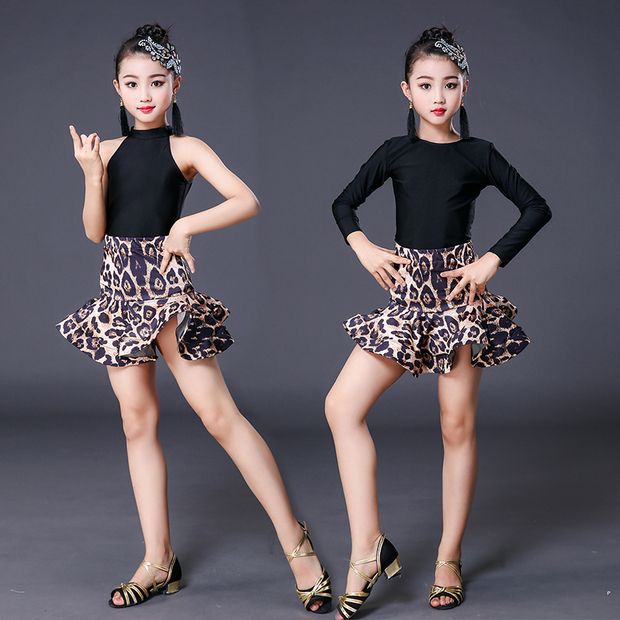 Đầm Khiêu Vũ Latin Lati 7.31 Họa Tiết Da Báo Cho Bé Gái