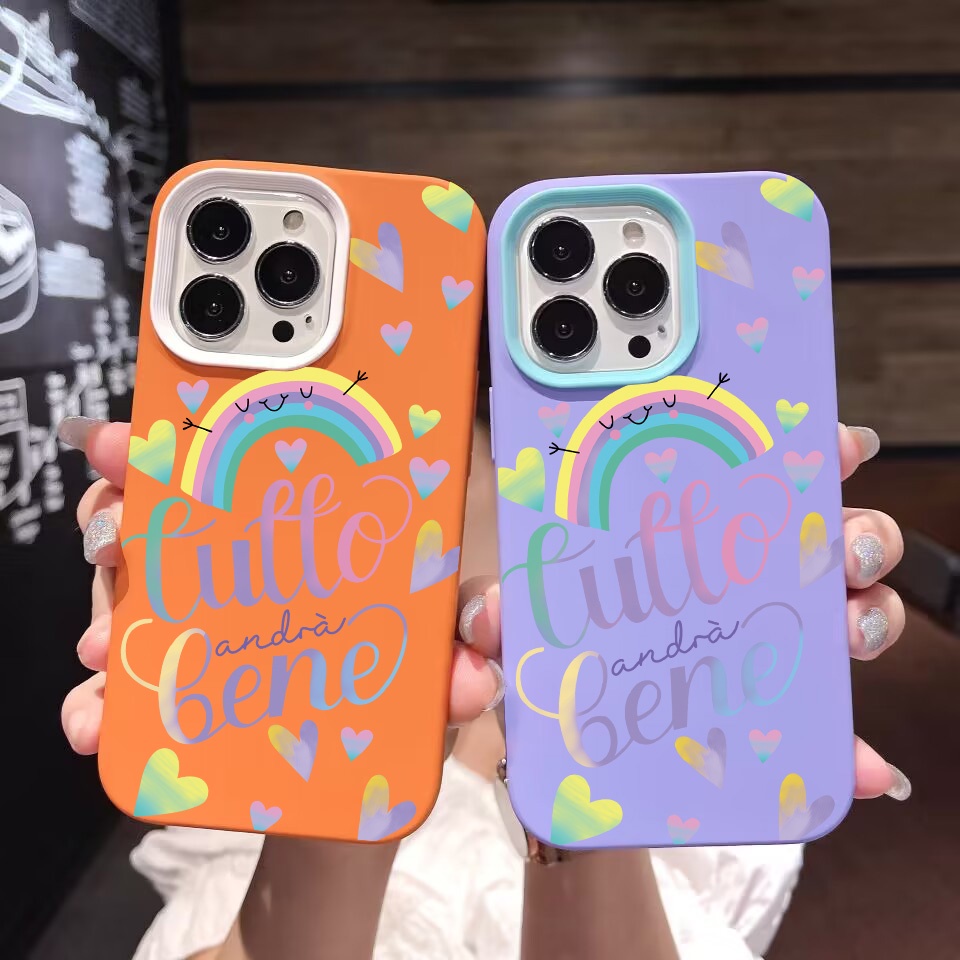 Ốp Điện Thoại silicon Dẻo Màu Cầu Vồng 3 Trong 1 Cho iPhone 14Promax 13 12 11 7Plus 7 X Xs Max XR