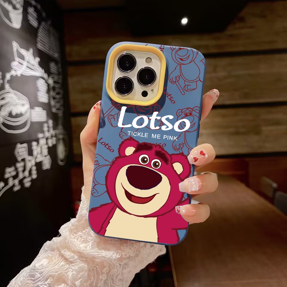 Ốp Điện Thoại silicon Dẻo 3 Trong 1 Hình Lotso Dễ Thương Cho iPhone 14Promax 13 12 11 7Plus 7 X Xs Max XR