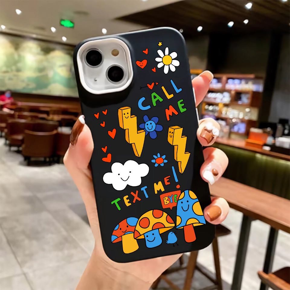 Ốp Điện Thoại silicon Dẻo Hình Nấm Mây 3 Trong 1 Cho iPhone 14Promax 13 12 11 7Plus 7 X Xs Max XR