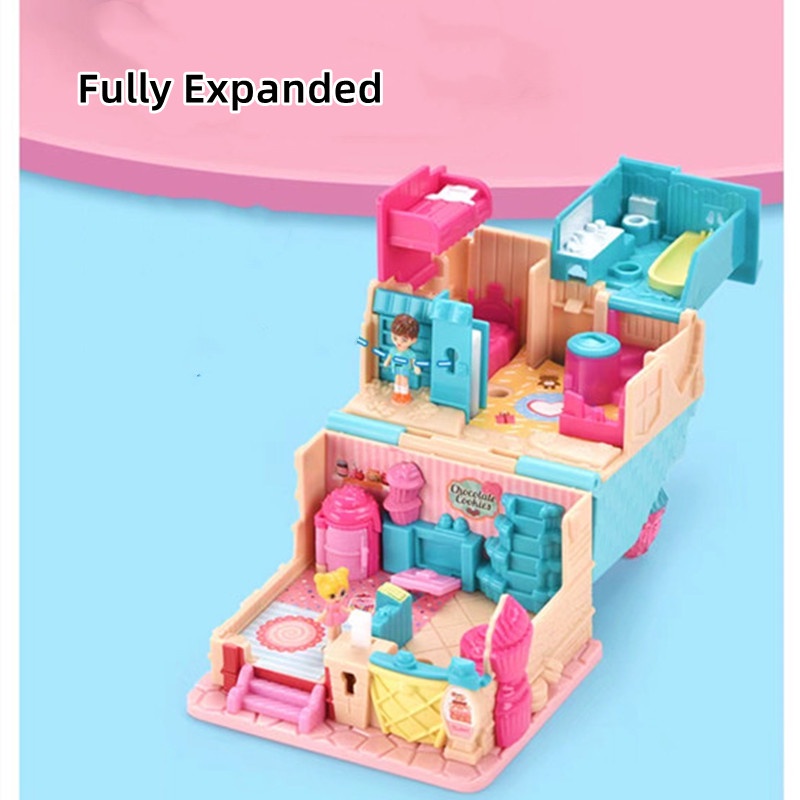 Đồ Chơi Nhà Búp Bê mini Có Nhạc Và Đèn Xinh Xắn Cho Bé Gái Từ 3-6 Tuổi