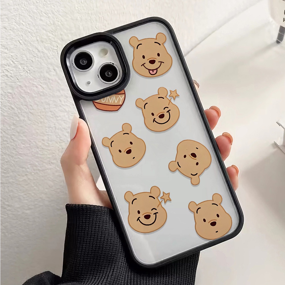 Ốp Điện Thoại Acrylic Cứng Trong Suốt Hình winnie the pooh Cho iphone 14promax 11 13 12 7Plus 8 X XS Max