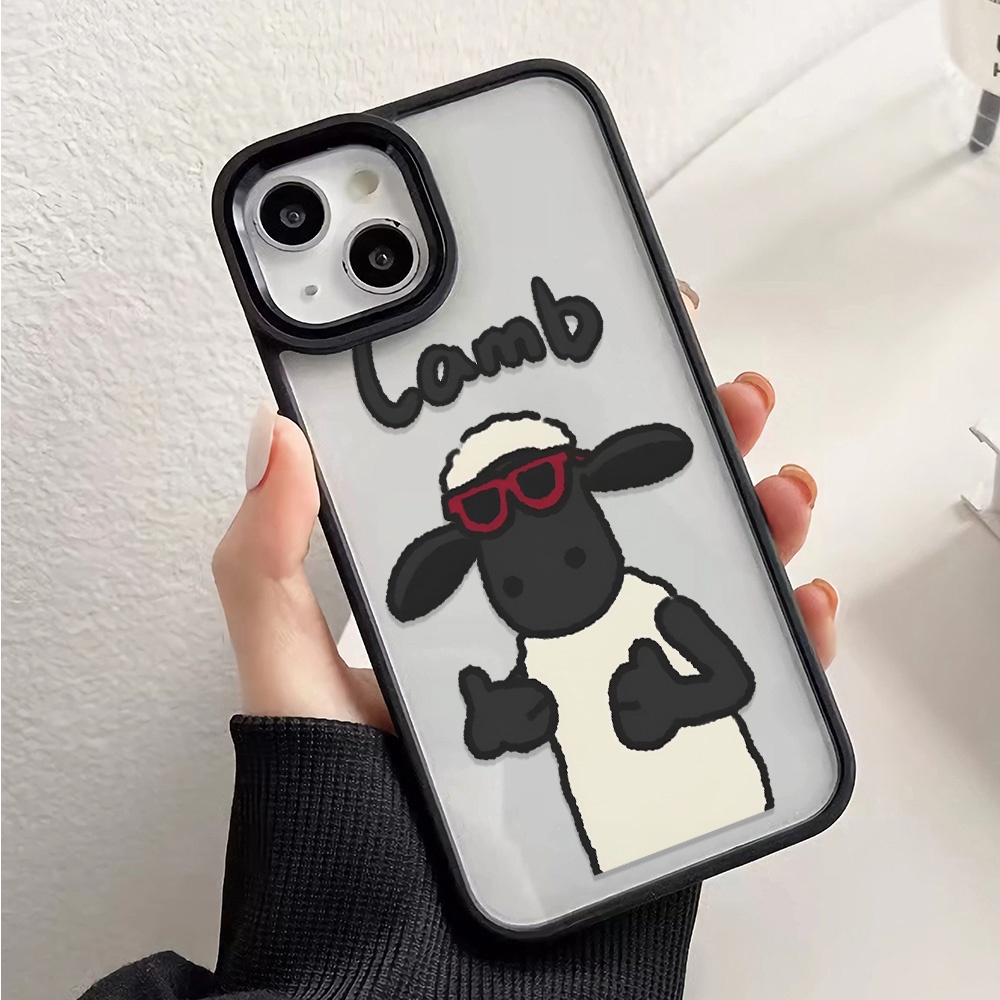 Ốp Điện Thoại Acrylic Cứng Trong Suốt Hình Cừu Shawn Cho iphone 14promax 11 13 12 7Plus 8 X XS Max