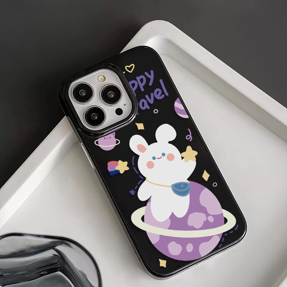 Ốp Điện Thoại Silicone TPU Mềm Bóng In Hình Các Hành Tinh Thỏ Cho iphone 14promax 11 13 12 7Plus 8 X XS Max