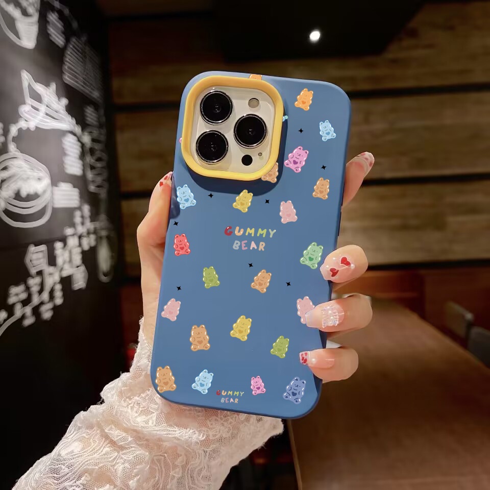 Ốp Điện Thoại silicon Dẻo Hình Gấu 3 Trong 1 Cho iPhone 14Promax 13 12 11 7Plus 7 X Xs Max XR