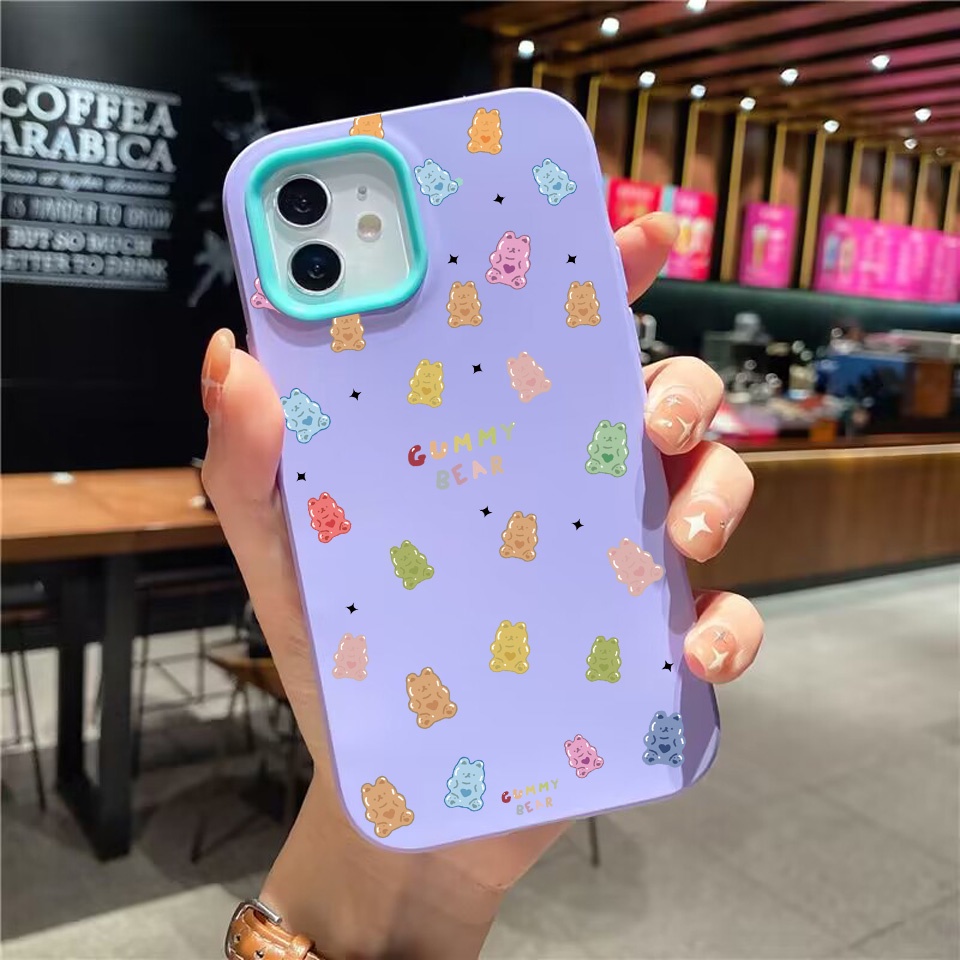 Ốp Điện Thoại silicon Dẻo Hình Gấu 3 Trong 1 Cho iPhone 14Promax 13 12 11 7Plus 7 X Xs Max XR