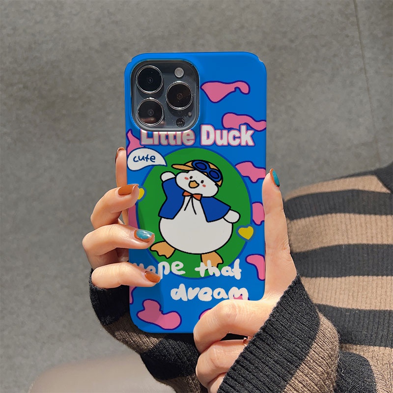 Ốp Điện Thoại Cứng Hình Vịt Con Nhảy Múa Cho iphone 14promax 11 13 12 7Plus 8 X XS Max