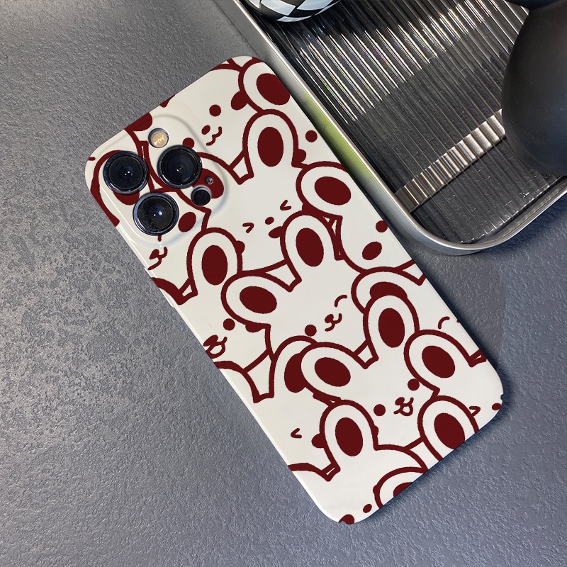 Ốp Điện Thoại Cứng Chống Sốc Hình Thỏ Dễ Thương Cho iphone 14promax 11 13 12 7Plus 8 X XS Max