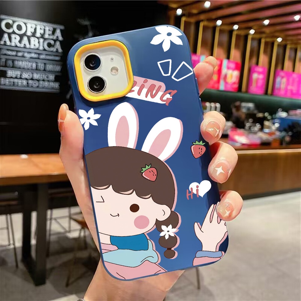 Ốp Điện Thoại silicon Dẻo Đính Tai Thỏ 3 Trong 1 Cho iPhone 14Promax 13 12 11 7Plus 7 X Xs Max XR