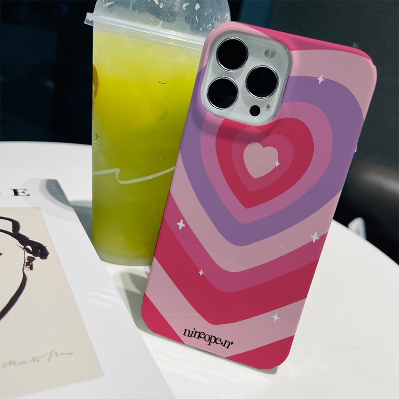 Ốp Điện Thoại Cứng In Hình Trái Tim Màu Hồng Cho iphone 14 pro Max 11 13 12 7Plus 8 X XS Max