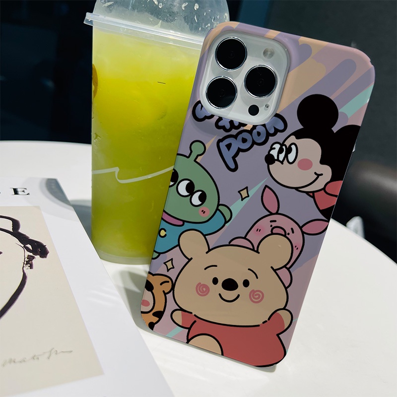 Ốp Điện Thoại Cứng Chống Sốc In Hình Gấu Pooh / Chuột Mickey Cho iphone 14 pro Max 11 13 12 7Plus 8 X XS Max
