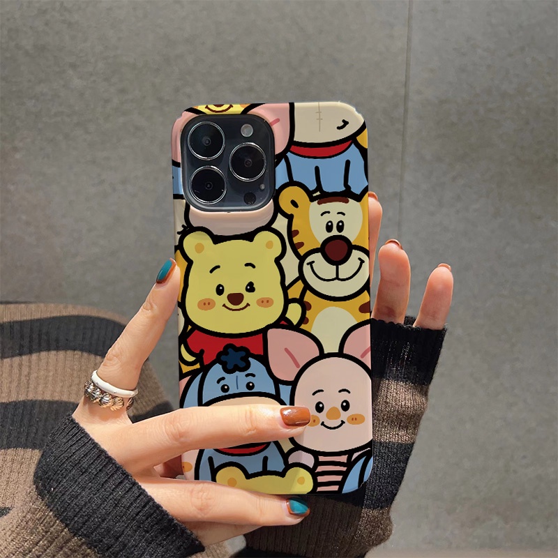 Ốp Điện Thoại Cứng Chống Sốc In Hình Gấu Pooh Cho iphone 14 pro Max 11 13 12 7Plus 8 X XS Max