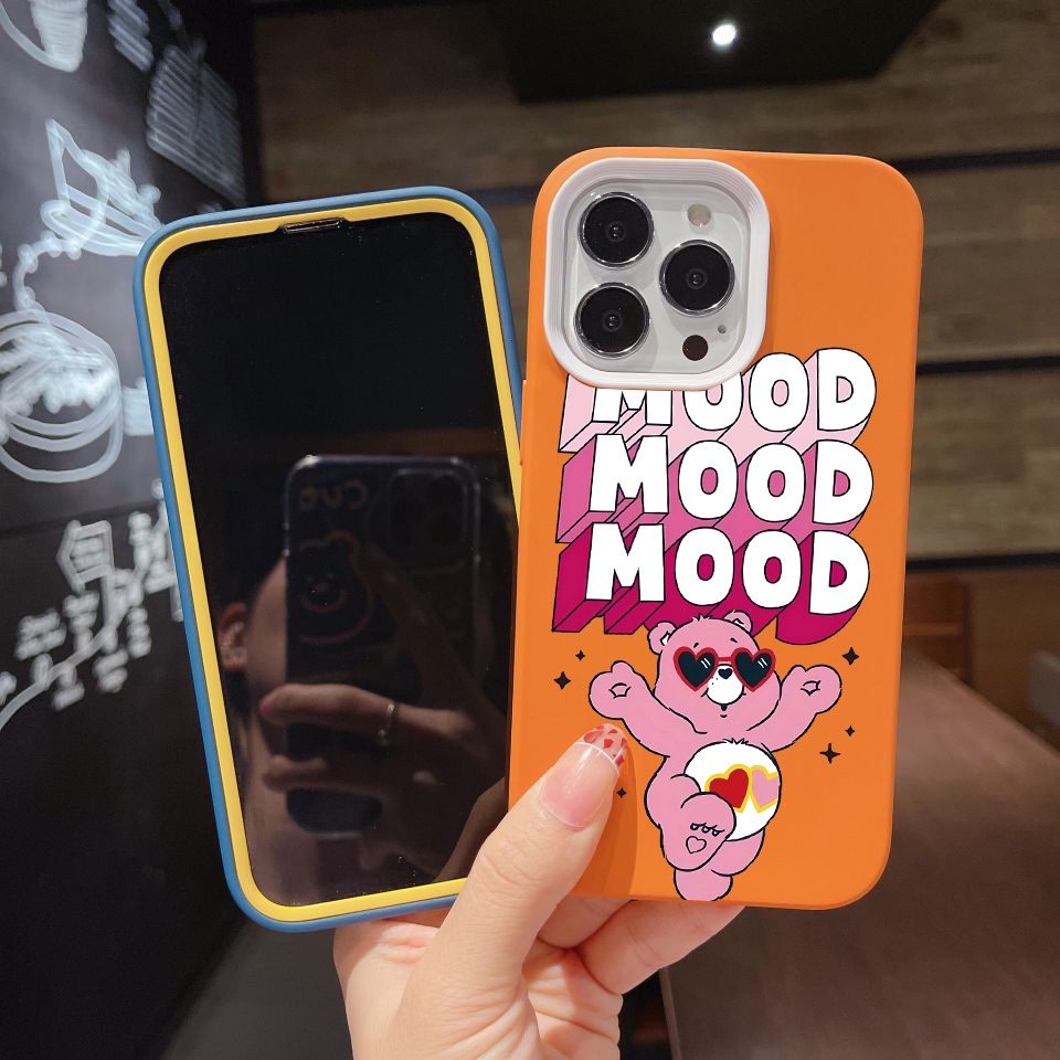 Ốp Điện Thoại silicon Dẻo Hình Gấu Và Cầu Vồng 3 Trong 1 Cho iPhone 14Promax 13 12 11 7Plus X XR