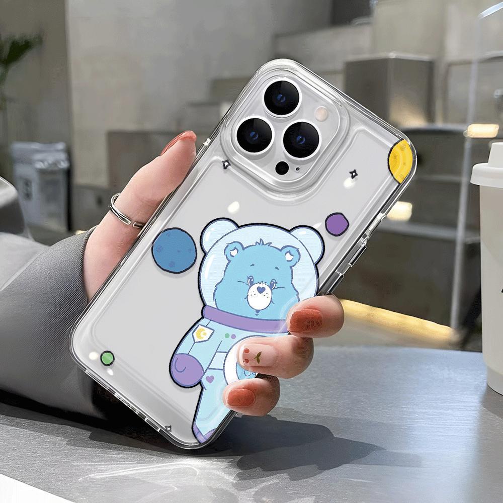 Ốp Điện Thoại Trong Suốt In Hình Gấu Phi Hành Gia Cho iphone 14 Pro Max 11 13 7 8 Plus 12 13Pro Max X XS Max