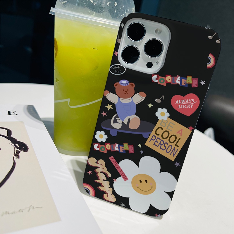 Ốp Điện Thoại Cứng Chống Sốc In Hình Gấu Dễ Thương Cho iphone 14 pro Max 11 13 12 7Plus 8 X XS Max
