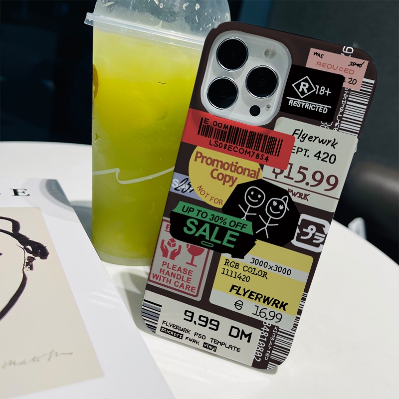 Ốp Điện Thoại Cứng Chống Sốc In Hình Nhãn Dán Thời Trang Cho iphone 14 pro Max 11 13 12 7Plus 8 X XS Max