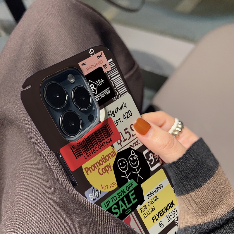 Ốp Điện Thoại Cứng Chống Sốc In Hình Nhãn Dán Thời Trang Cho iphone 14 pro Max 11 13 12 7Plus 8 X XS Max