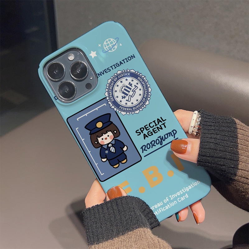 Ốp Điện Thoại Cứng Chống Sốc In Hình Cô Gái FBI Thời Trang Cho iphone 14 pro Max 11 13 12 7Plus 8 X XS Max