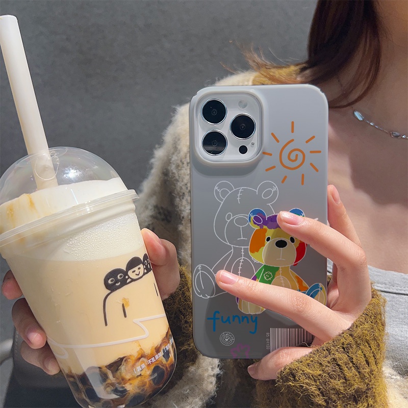 Ốp Điện Thoại Cứng Chống Sốc In Hình Gấu Dễ Thương Cho iphone 14 pro Max 11 13 12 7Plus 8 X XS Max