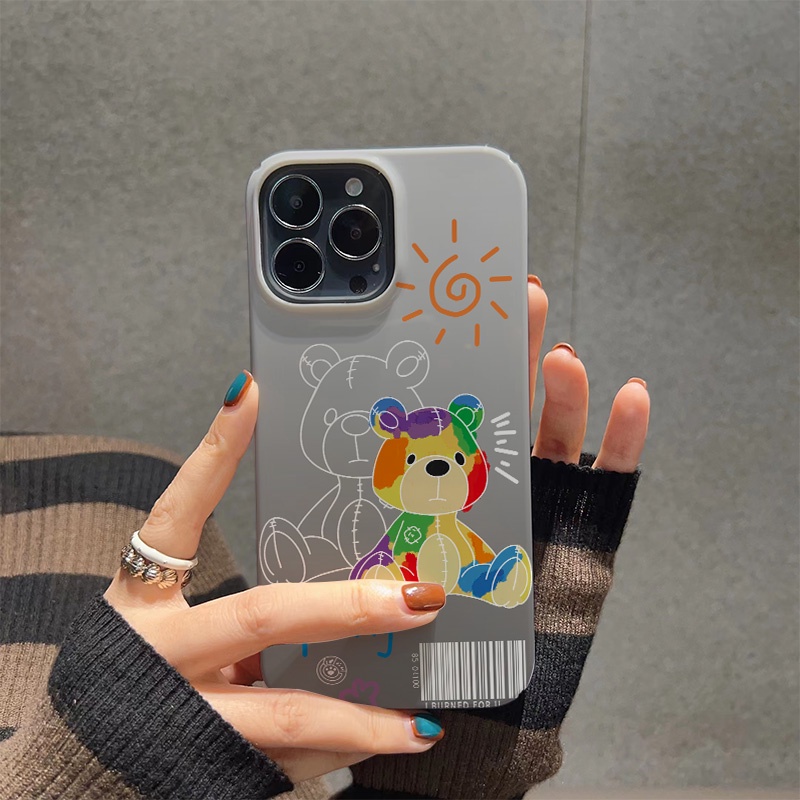 Ốp Điện Thoại Cứng Chống Sốc In Hình Gấu Dễ Thương Cho iphone 14 pro Max 11 13 12 7Plus 8 X XS Max
