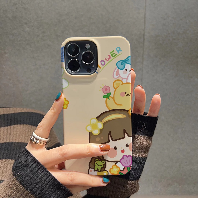 Ốp Điện Thoại Cứng Chống Sốc In Hình Gấu Thỏ Dễ Thương Cho iphone 14 pro Max 11 13 12 7Plus 8 X XS Max
