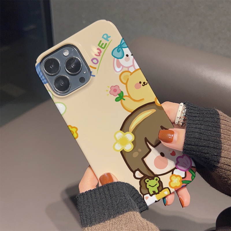Ốp Điện Thoại Cứng Chống Sốc In Hình Gấu Thỏ Dễ Thương Cho iphone 14 pro Max 11 13 12 7Plus 8 X XS Max